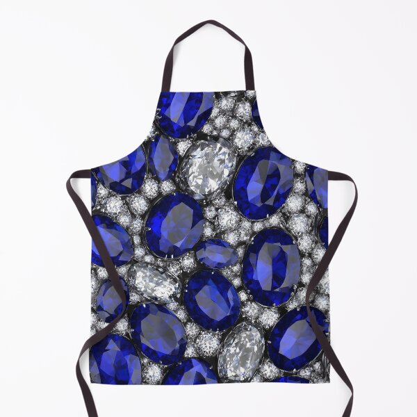 Item preview, Sapphire Diamond Oval Cluster Pattern With Rich Deep Blue Gems, Brilliant Cut Crystals, Glamorous And Elegant Luxury Jewelry designed and sold by meganohm.