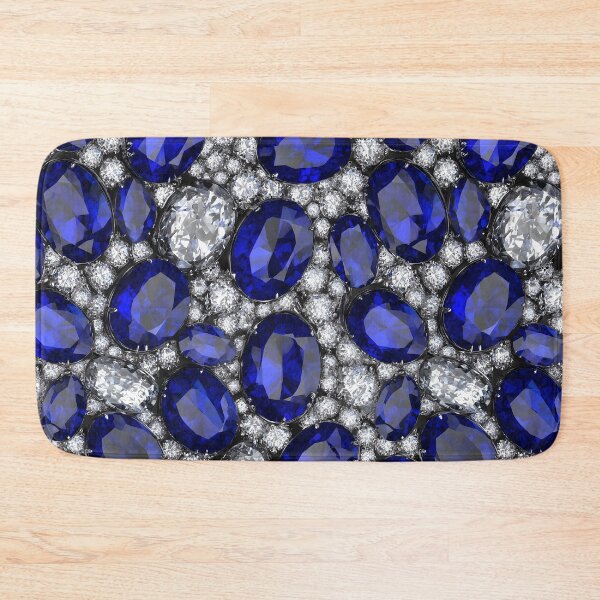 Item preview, Sapphire Diamond Oval Cluster Pattern With Rich Deep Blue Gems, Brilliant Cut Crystals, Glamorous And Elegant Luxury Jewelry designed and sold by meganohm.