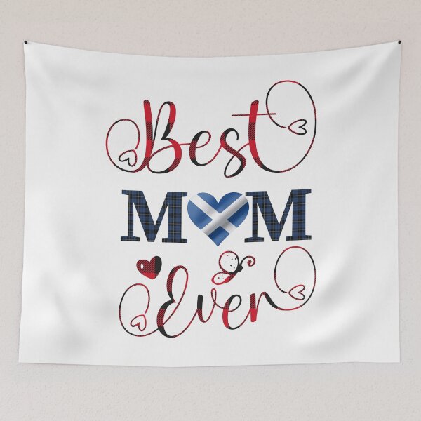 Item preview, Best Mum Ever – Scottish Tartan and Saltire Heart Art Print designed and sold by Loom on the Loch.