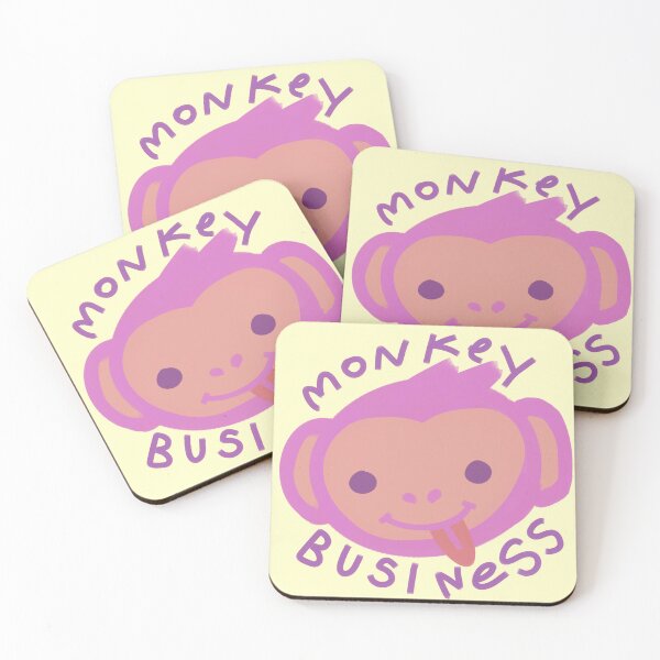 Item preview, pink monkey business tongue out designed and sold by lovebuges.