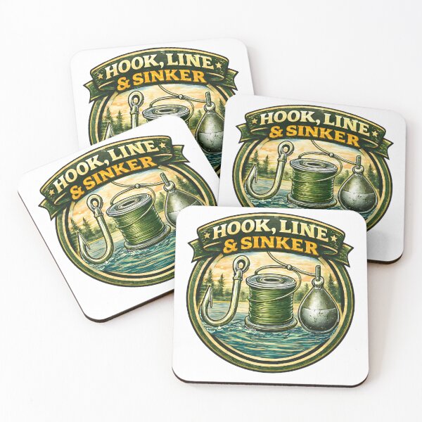 Item preview, Hook Line & Sinker – Classic Fishing Gear Design designed and sold by SVALANART.