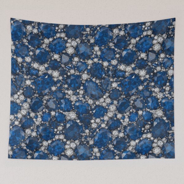 Item preview, Pave Sapphire Diamond Texture Featuring Round Cut Blue Gems, Brilliant Crystals, Jewelry Inspired Background And Sparkly Luxury designed and sold by meganohm.