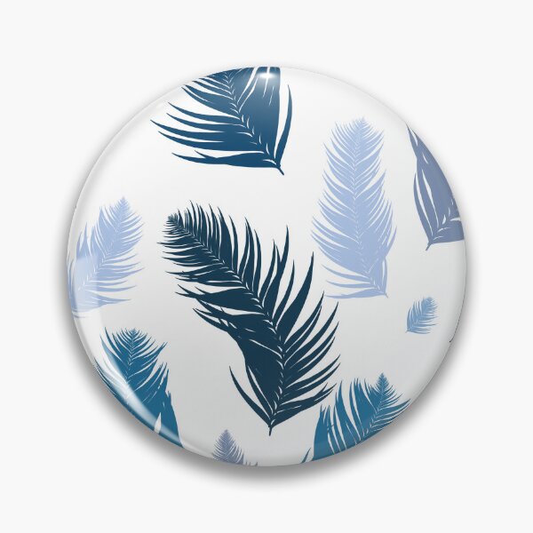 Item preview, Deep Ocean Blue Tropical Feather Pattern Design designed and sold by LYAN-STORE.