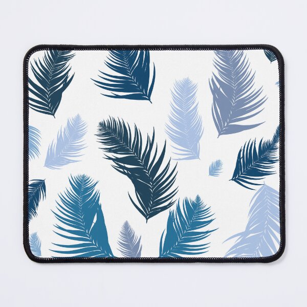 Item preview, Deep Ocean Blue Tropical Feather Pattern Design designed and sold by LYAN-STORE.