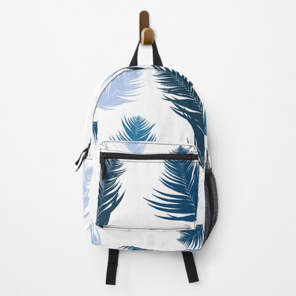 Item preview, Deep Ocean Blue Tropical Feather Pattern Design designed and sold by LYAN-STORE.