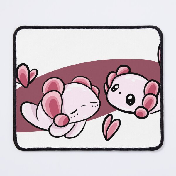 Item preview, Cute kawaii pink axolotl pair floating illustration designed and sold by LYAN-STORE.