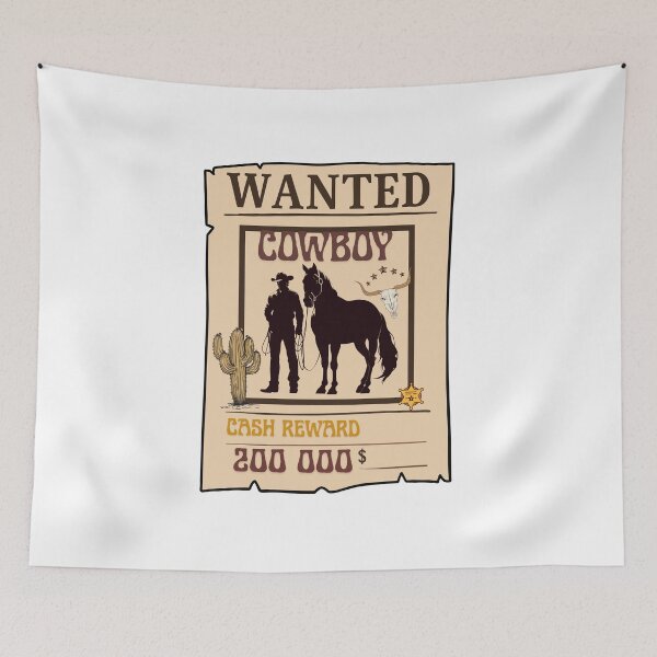 Aperçu de l'œuvre Wanted Cowboy – Vintage Western Outlaw Poster créée et vendue par lbyassir.