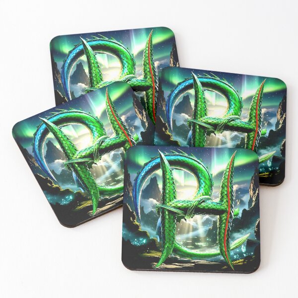 Item preview, Emerald Dragon - Fantasy Serpent Monogram designed and sold by StickBuAndii.