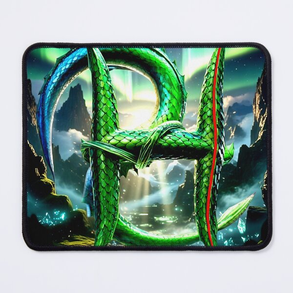 Item preview, Emerald Dragon - Fantasy Serpent Monogram designed and sold by StickBuAndii.