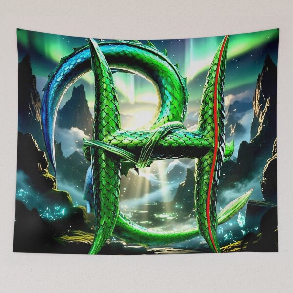 Item preview, Emerald Dragon - Fantasy Serpent Monogram designed and sold by StickBuAndii.