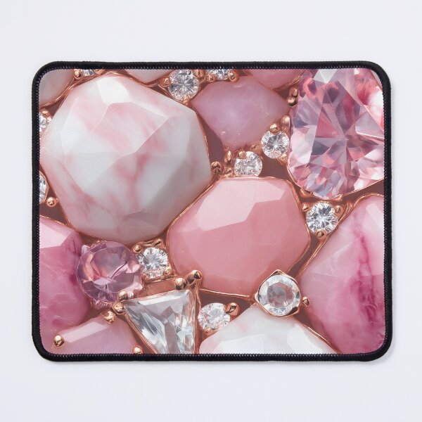 Item preview, Pink White Gemstone Rose Gold Jewelry Pattern With Quartz, Blush Crystals, Diamond Accents, Soft Glam Shine And Elegant Luxury designed and sold by meganohm.