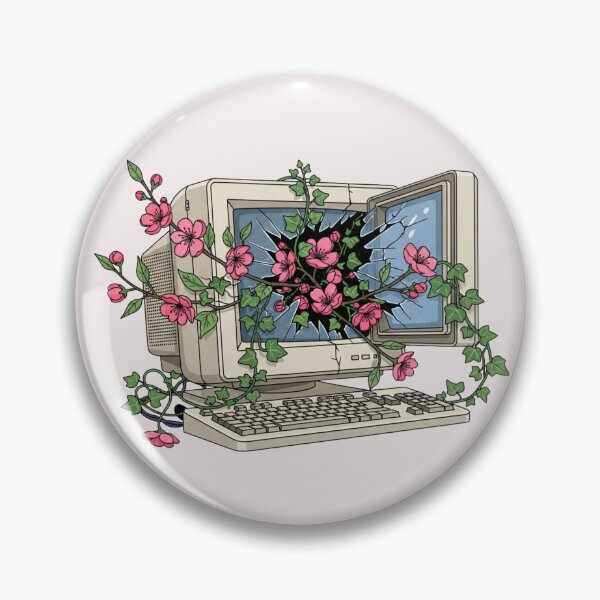 Item preview, Digital Detox Garden - Retro Computer with Cherry Blossoms designed and sold by Design_Your_Day.