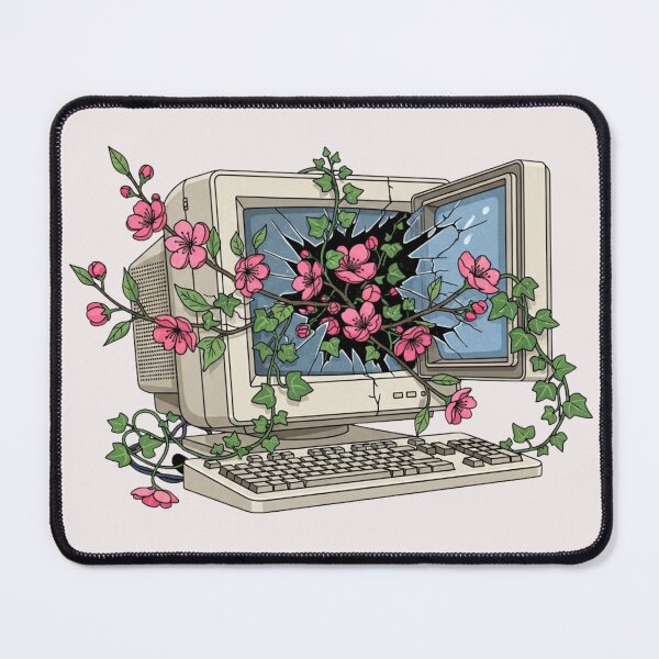 Item preview, Digital Detox Garden - Retro Computer with Cherry Blossoms designed and sold by Design_Your_Day.