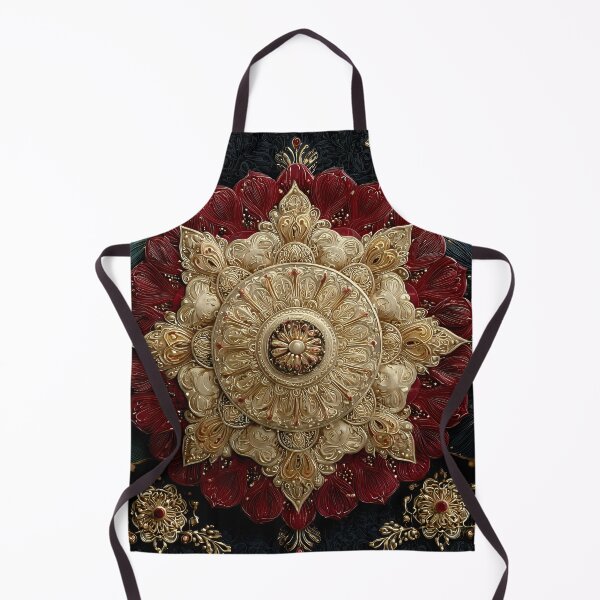 Item preview, Golden Jewel Mandala – Teal & Burgundy Luxury Ornament designed and sold by EK-World.