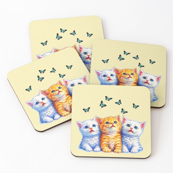 Item preview, Cats and butterflies art designed and sold by Natart1004.