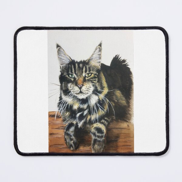 Item preview, Nevenn Mainecoon watercolor designed and sold by ToilesdeKatia.