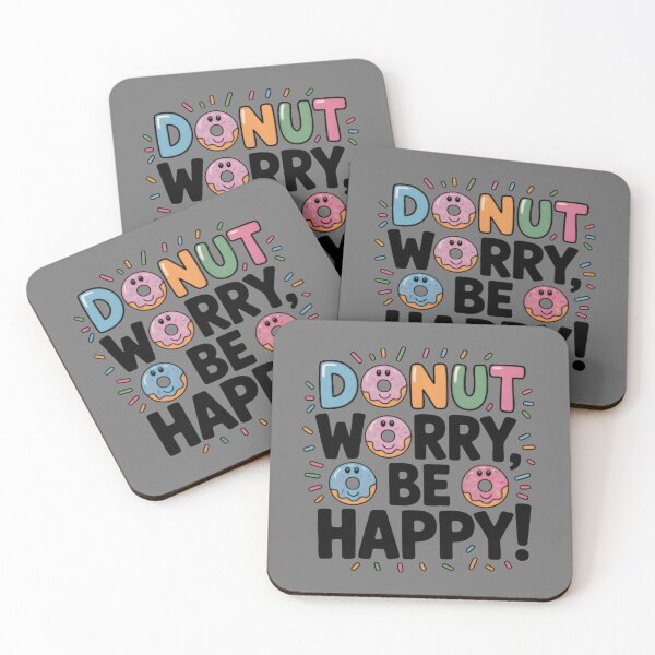 Item preview, Donut Worry, Be Happy – Funny Donut Typography T-Shirt Design designed and sold by GraphGUY.