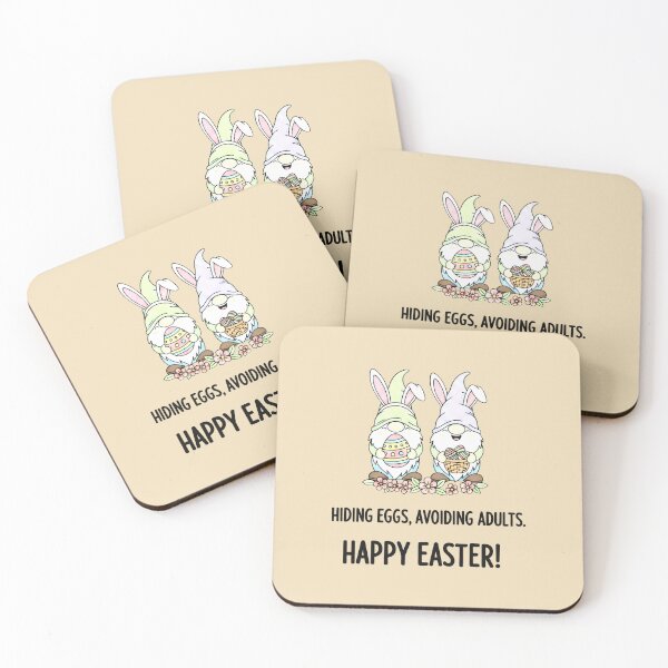 Item preview, Funny Easter Gnomes Hiding Eggs Avoiding Adults Holiday Art designed and sold by SplashTastic.