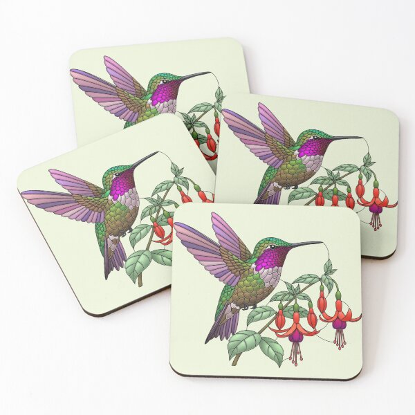 Item preview, Anna's Hummingbird Fuchsia Garden Art designed and sold by BirdsnStuff.