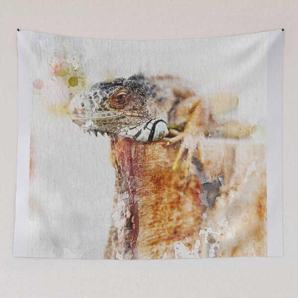 Item preview, Iguana Bearded Dragon Lizard Reptile Watercolor Painting designed and sold by ArtNatureStore.