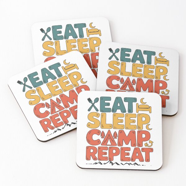 Item preview, Eat Sleep Camp Repeat designed and sold by ZooStateofMind.