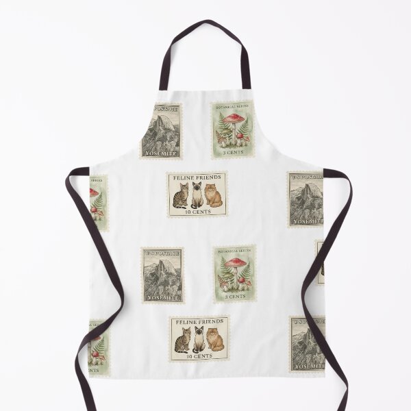 Item preview, Vintage Aesthetic Postage Stamp Set - National Parks, Botany, and Felines designed and sold by NonditStudio.