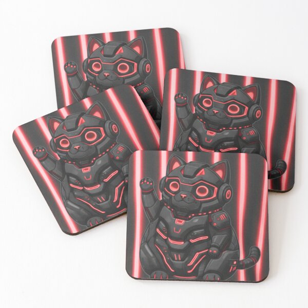 Item preview, Cat Maneki Neko Mecha Dark Cyberpunk designed and sold by ✨Eternity Art & Pets ✨.