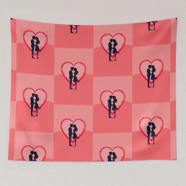 Item preview, Artistic close-up of two lovers kissing Valentine’s Day illustration designed and sold by AnnaTymosh.