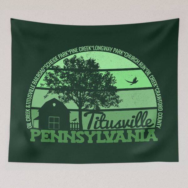 Item preview, Titusville Pennsylvania Sunset Retro Vintage Local Pride Logo designed and sold by CRHPOD20.