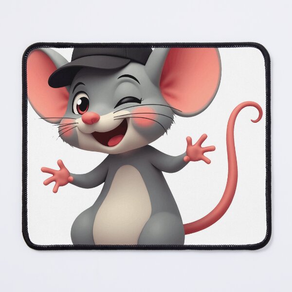Item preview, Cute grey mouse in a black hat is dancing, no background designed and sold by wizard-work.