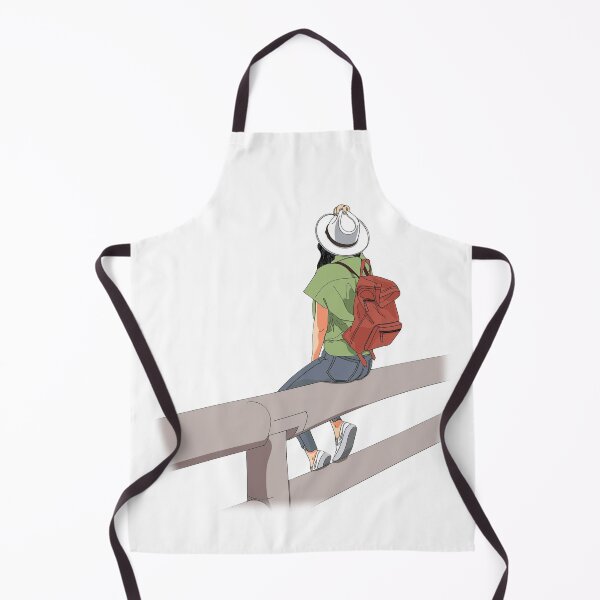 Item preview, Wanderer Girl with Backpack – Minimal Travel Illustration designed and sold by Jascha Ata.