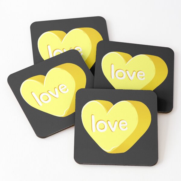 Item preview, Yellow Candy Heart "Love" – Sweet Romantic Design designed and sold by SolutionsArt.