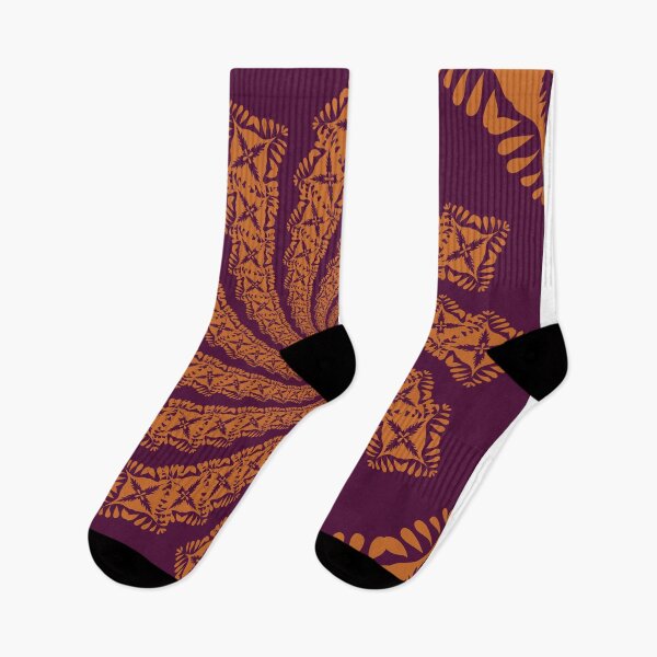 Item preview, Royal Maroon Thai Spiral Mandala - Autumn Orange Glow designed and sold by OIL Pattern Design .