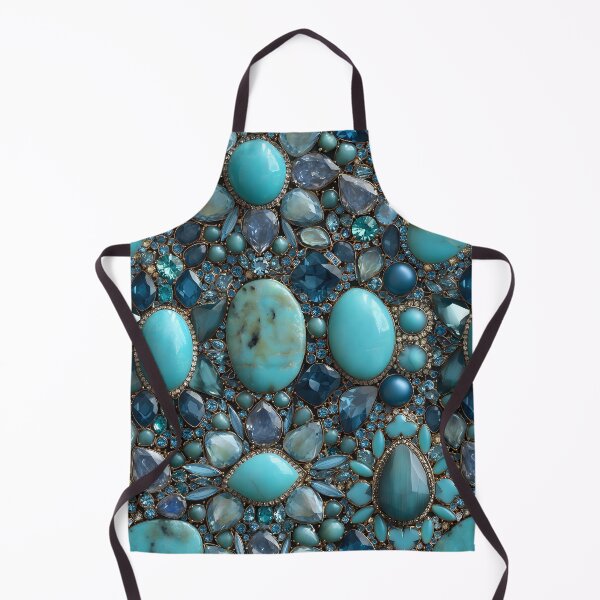 Item preview, Turquoise Gemstone Cluster With Aqua Larimar Crystals, Blue Jewels, Luxury Texture, Vintage Jewelry Layout And Chic Fashion-Inspired designed and sold by meganohm.