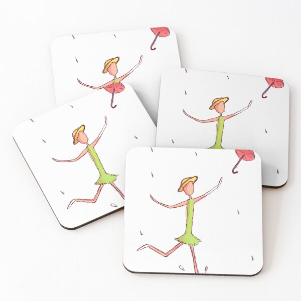 Item preview, Dancing Girl in the Rain – Whimsical Freedom Illustration designed and sold by Jascha Ata.