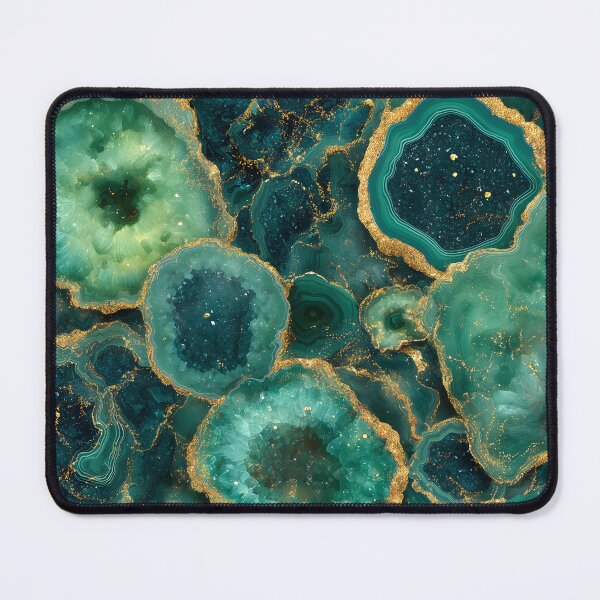 Item preview, Emerald Green Geode Crystals With Gold Sparkle Veins, Gemstone Layers, Mineral Ring Clusters And Luxury Organic Stone designed and sold by meganohm.