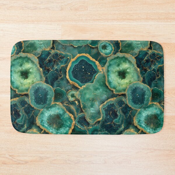 Item preview, Emerald Green Geode Crystals With Gold Sparkle Veins, Gemstone Layers, Mineral Ring Clusters And Luxury Organic Stone designed and sold by meganohm.