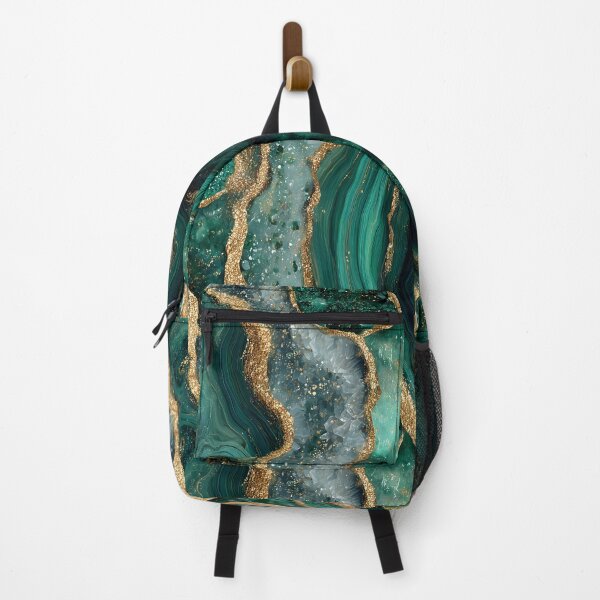 Item preview, Emerald Marble Swirl Texture With Gold Dust Veining, Crystal Gem Layers, Deep Green Stone Flow And Luxe Organic Abstract designed and sold by meganohm.