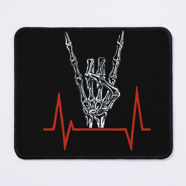 Item preview, Heavy Metal Skeleton Hand Heartbeat Rock Design designed and sold by TBWCREATIONS.