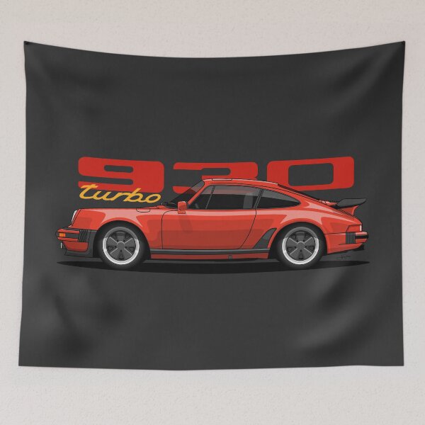 Item preview, Retro 930 turbo red illustration designed and sold by blackdogshop.