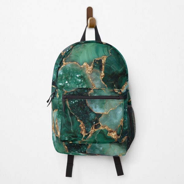 Item preview, Cracked Emerald Geode Texture With Crystal Caverns, Metallic Gold Veins, Deep Green Quartz Fractures And Luxury Mineral Pattern designed and sold by meganohm.