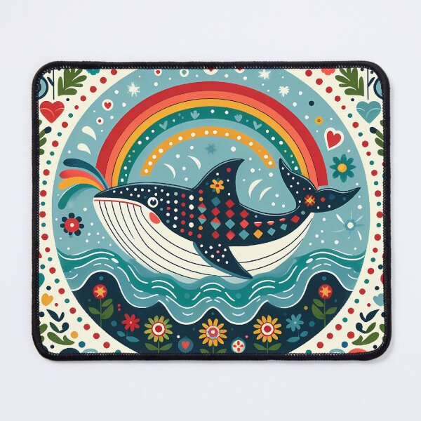 Item preview, Whale Shark with Ocean Flora – Hope for Wildlife Scandinavian Folk Art by heidiannemorris © designed and sold by FOLK ART FUSION by heidiannemorris.