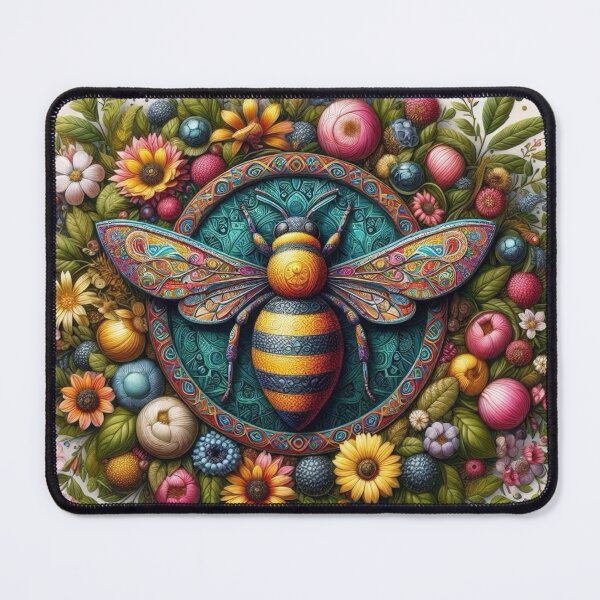Item preview, Vibrant Ornate Bee Mandala designed and sold by TinCatOutPost.