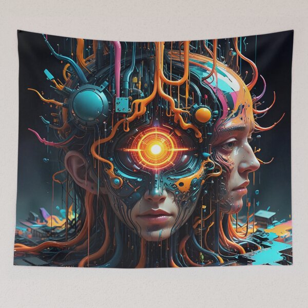 Item preview, Human Head with a Fractal Realms designed and sold by Sharon Schwalbe.