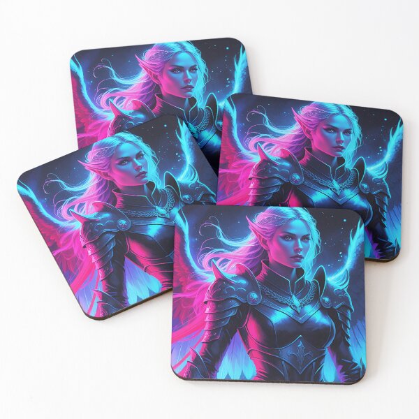 Item preview, Neon Winged Elf Warrior in Cosmic Light designed and sold by athanasioungr.