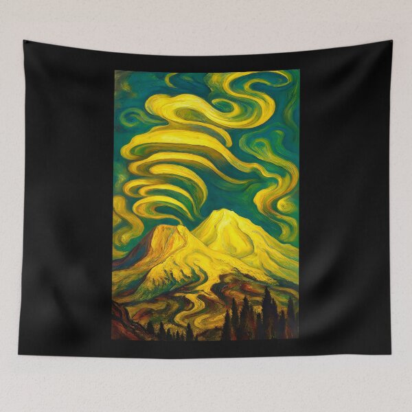Item preview, Mount Shasta Surreal Lenticular Dreamscape – Cosmic Dreamlike Post Impressionism designed and sold by WilderRoads.