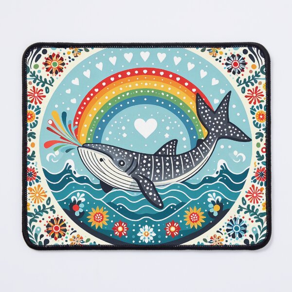 Item preview, Whale Shark with Ocean Flora – Hope for Wildlife Scandinavian Folk Art by heidiannemorris © designed and sold by FOLK ART FUSION by heidiannemorris.