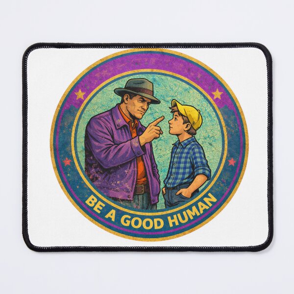 Item preview, Be a Good Human – Vintage Values Quote Illustration designed and sold by PRfoxy.