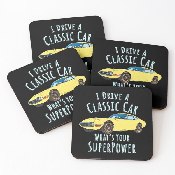 Item preview, Toyota 2000GT Yellow Classic Car Art I Drive a Classic Car designed and sold by Michael van der Hoorn.
