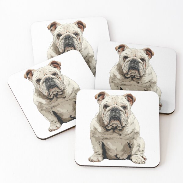 Item preview, White Bulldog Dog Illustration designed and sold by whyitsme.